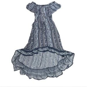 Blue and White Paisley Flowy Maxi Dress Women’s Size Small